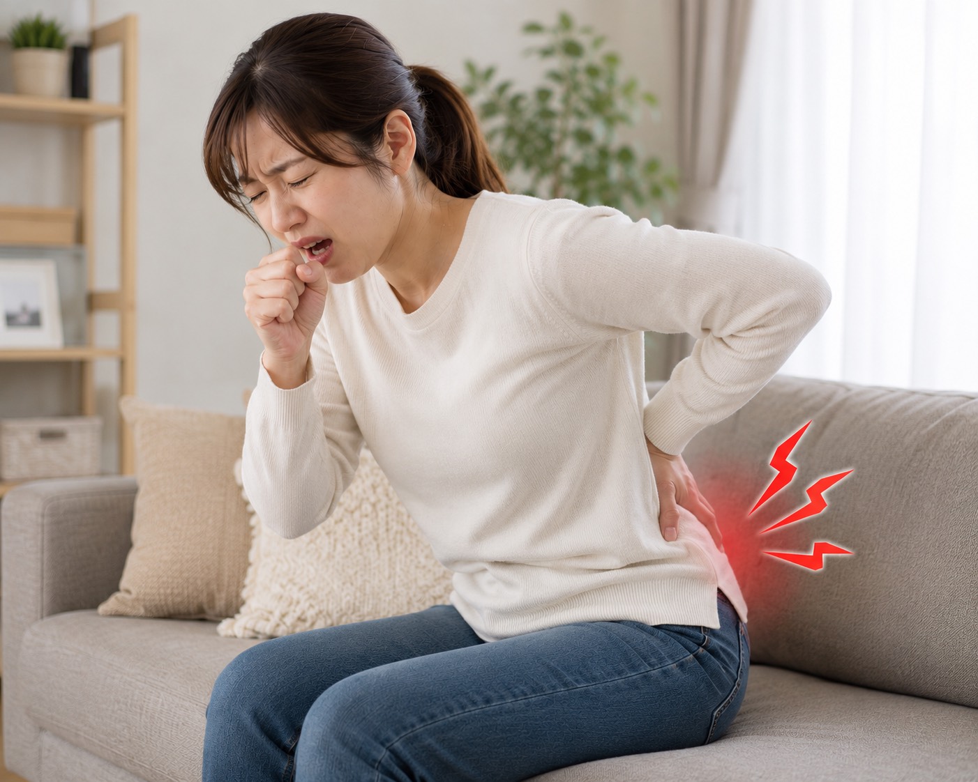 八王子市|くしゃみや咳で腰が痛い原因 くしゃみや咳をすると腰が痛い方のイメージ|八王子市の腰痛相談