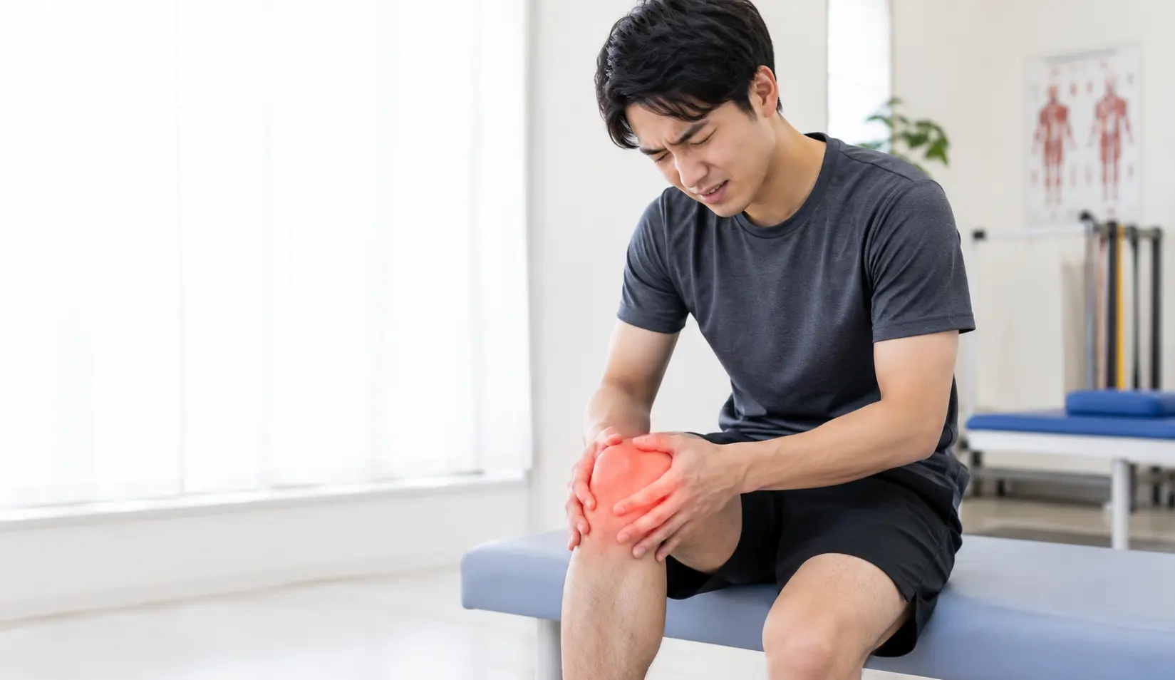 膝蓋骨脱臼による膝のお皿周辺の痛みを訴える男性｜多摩鍼灸整骨院 高幡不動院