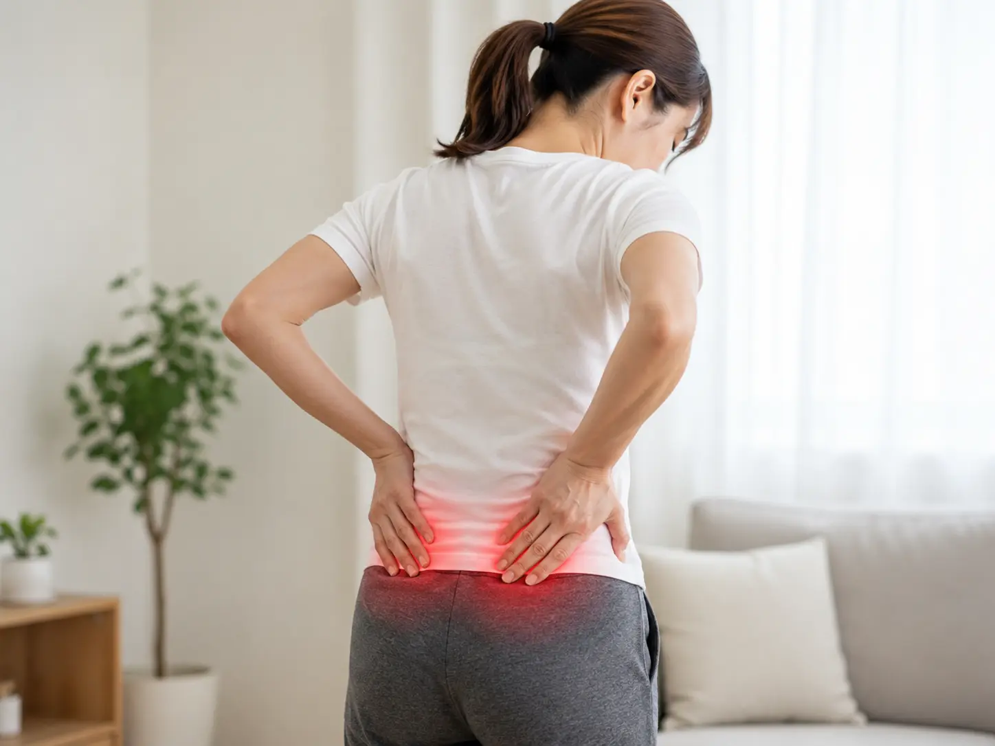 仙腸関節性腰痛による骨盤周辺や腰の痛みをイメージした画像