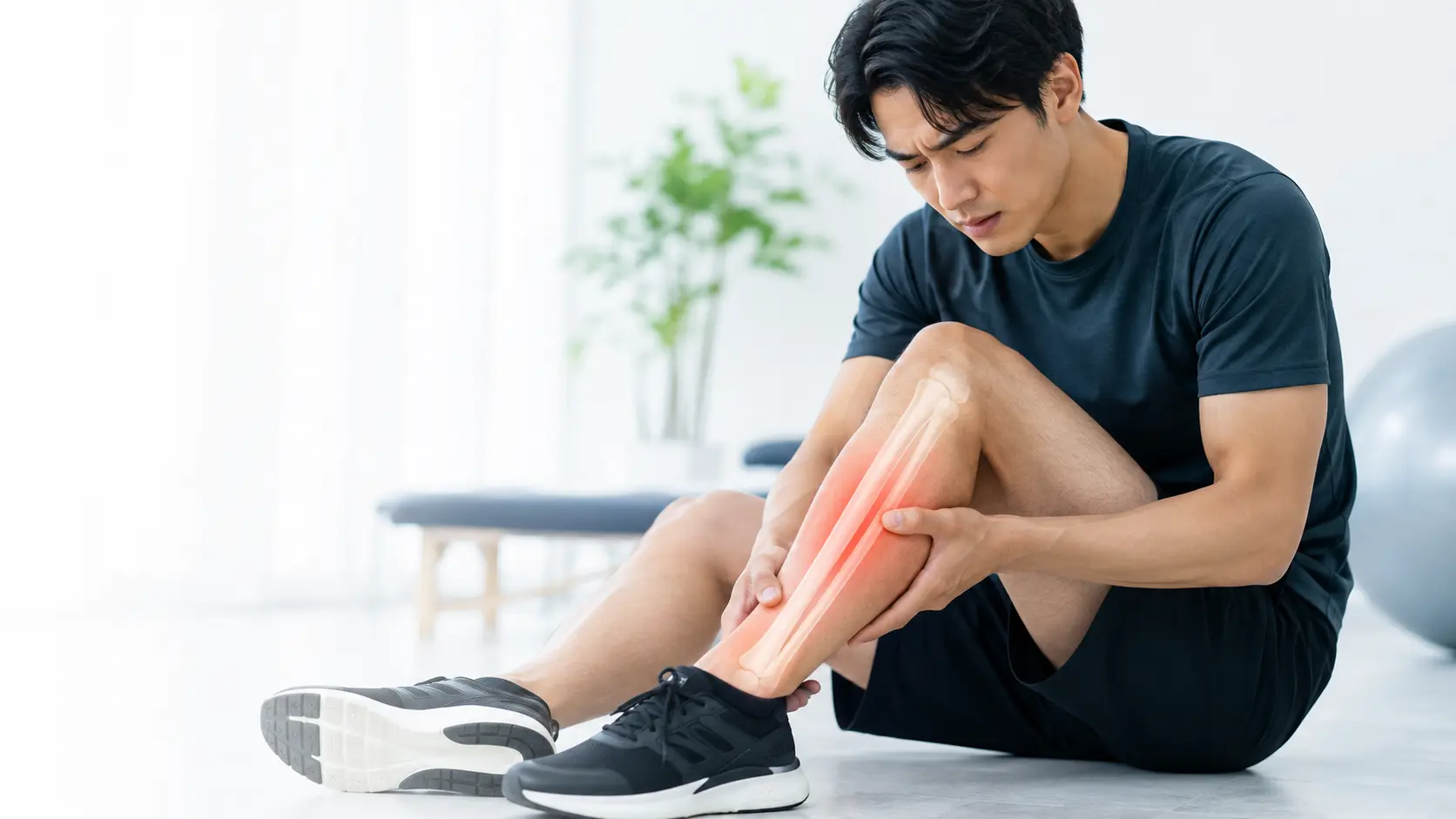 八王子で脛骨疲労骨折によるすねの痛みに悩む方をイメージした画像